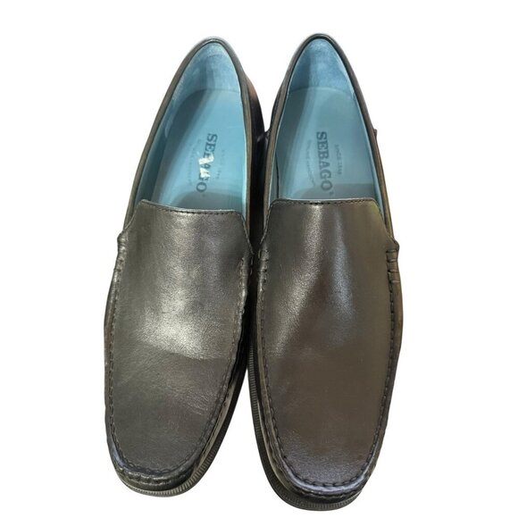 Sebago Sussex  Moc Toe Men's 9 M Black Leather Slip On Dress Loafers Made In USA - Picture 10 of 12